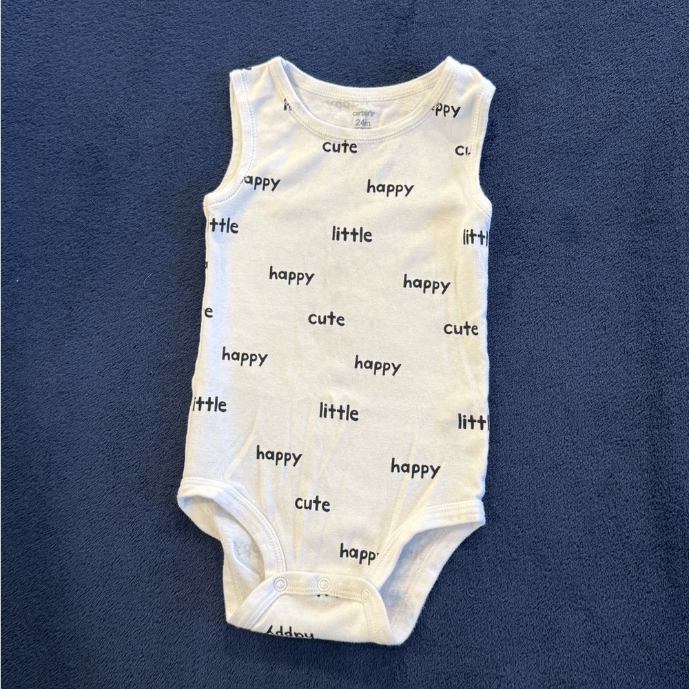 Carter's White Bodysuit with Black Text